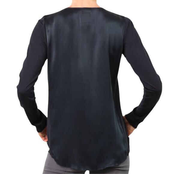 GO BY GOSILK ICONIC Go Zippy Redux Washed Black Long Sleeve Tunic Womens M Chic - Picture 4 of 12